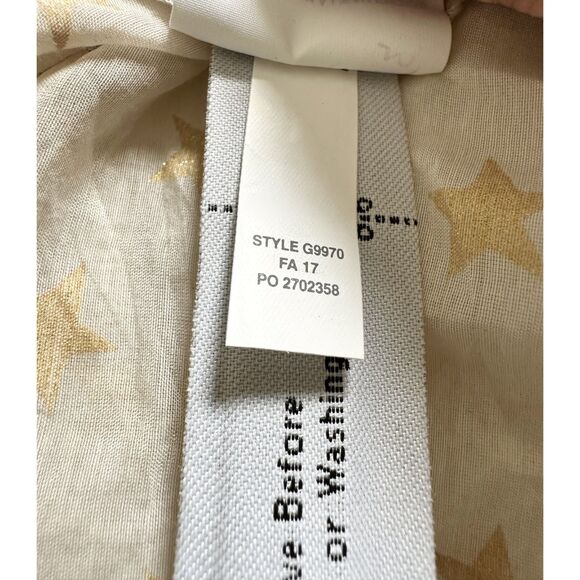 J Crew Blouse Women's Size 12 Metallic Gold Star Silk Cotton Blend - Picture 6 of 11